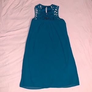 small teal shift dress